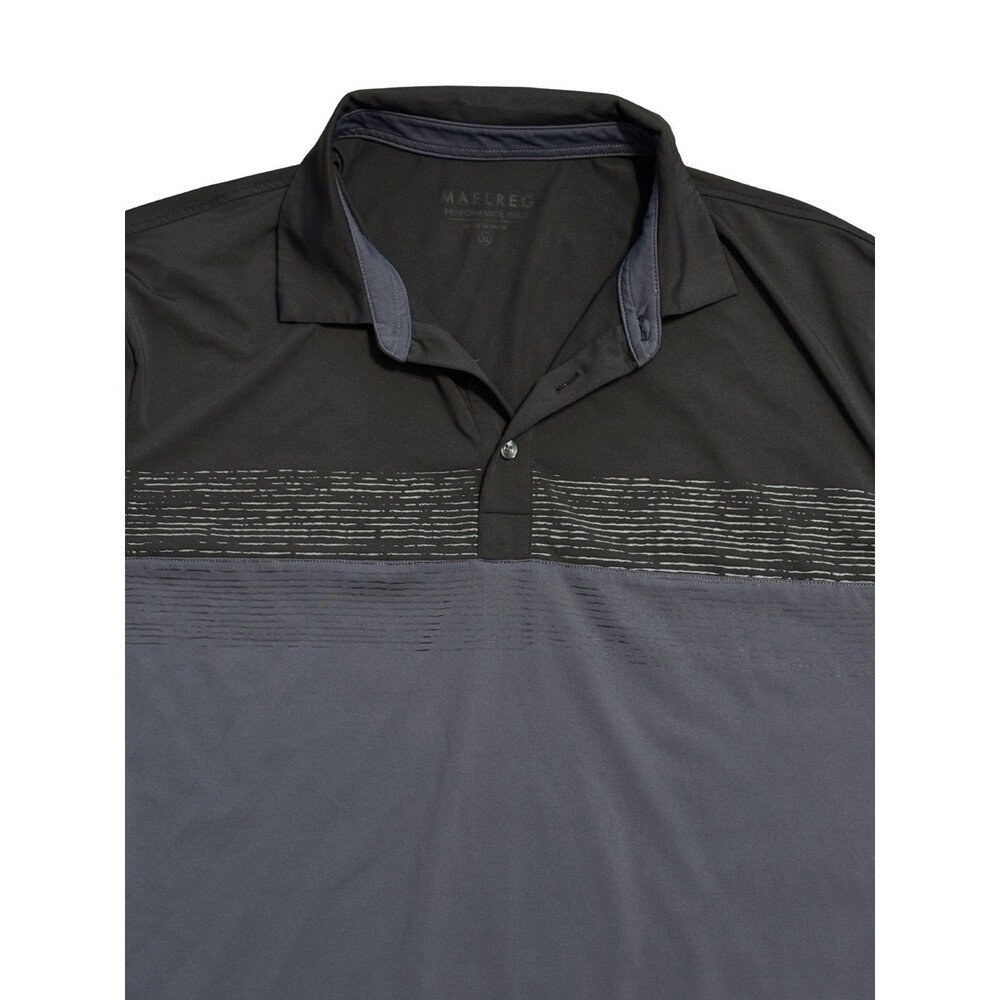 Maelreg Men's Performance Golf Polo Shirt, Black/Blue, Size XL - Picture 2 of 3